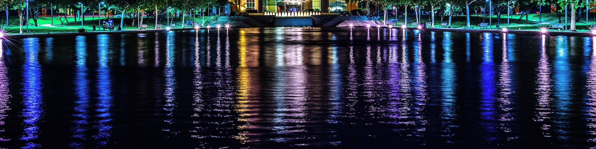 The Mcallen Convention Center at night. Beautiful colors! #LikeALocal