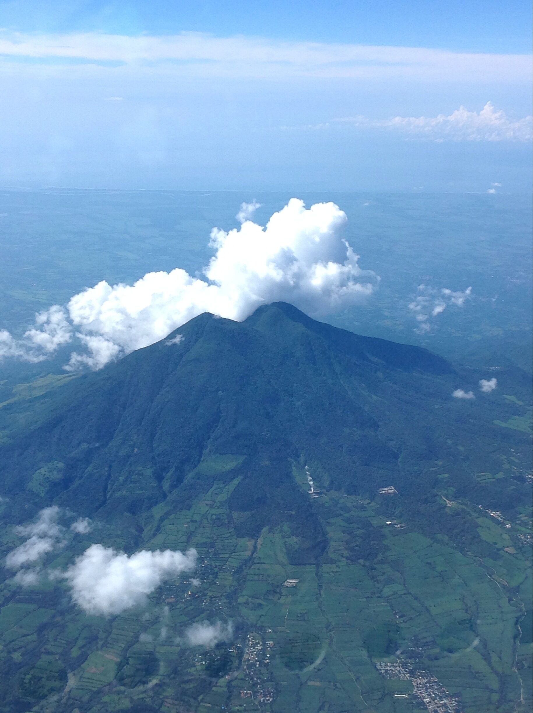 Over Managua, Nicaragua... This volcano was active, on this clear day!