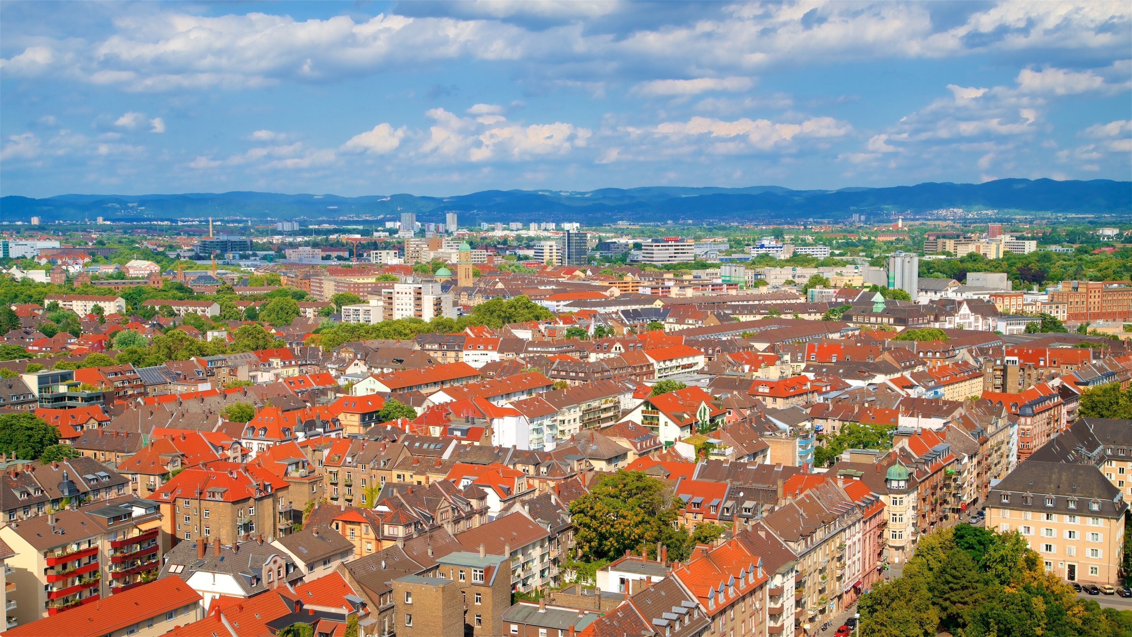 Mannheim which includes a city, landscape views and heritage elements