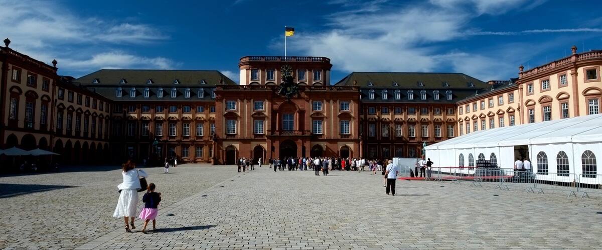 Mannheim Palace is a large Baroque palace in Mannheim, Baden-Württemberg, Germany. It was originally the main residence of the Prince-electors of the Electorate of the Palatinate of the House of Wittelsbach. Part of the palace is used by the University of Mannheim.