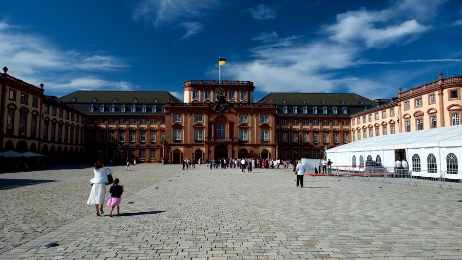 Mannheim Palace is a large Baroque palace in Mannheim, Baden-Württemberg, Germany. It was originally the main residence of the Prince-electors of the Electorate of the Palatinate of the House of Wittelsbach. Part of the palace is used by the University of Mannheim.