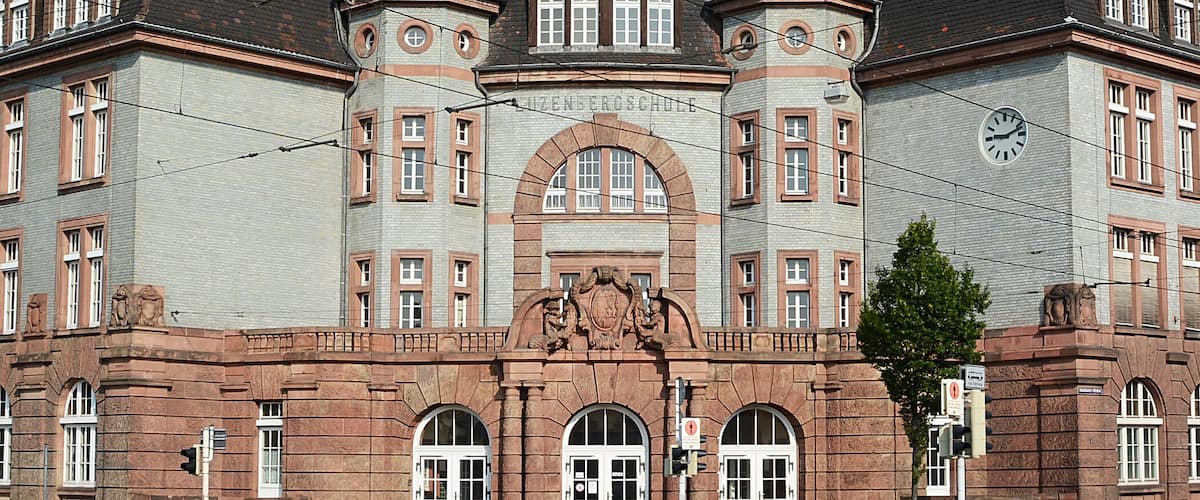 Luzenberg school Mannheim with watertower