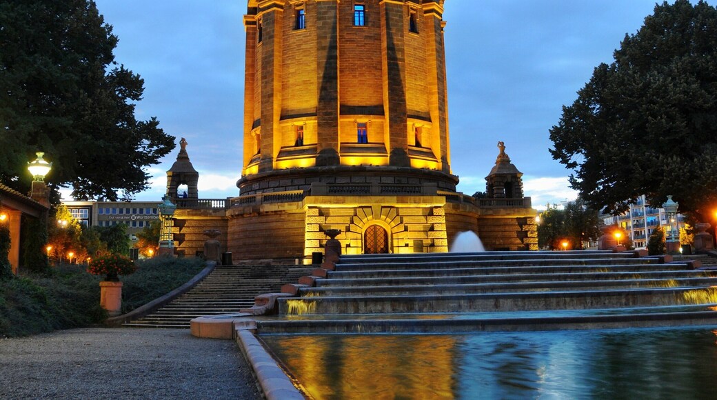 Watertower of Mannheim (Germany) in the evening