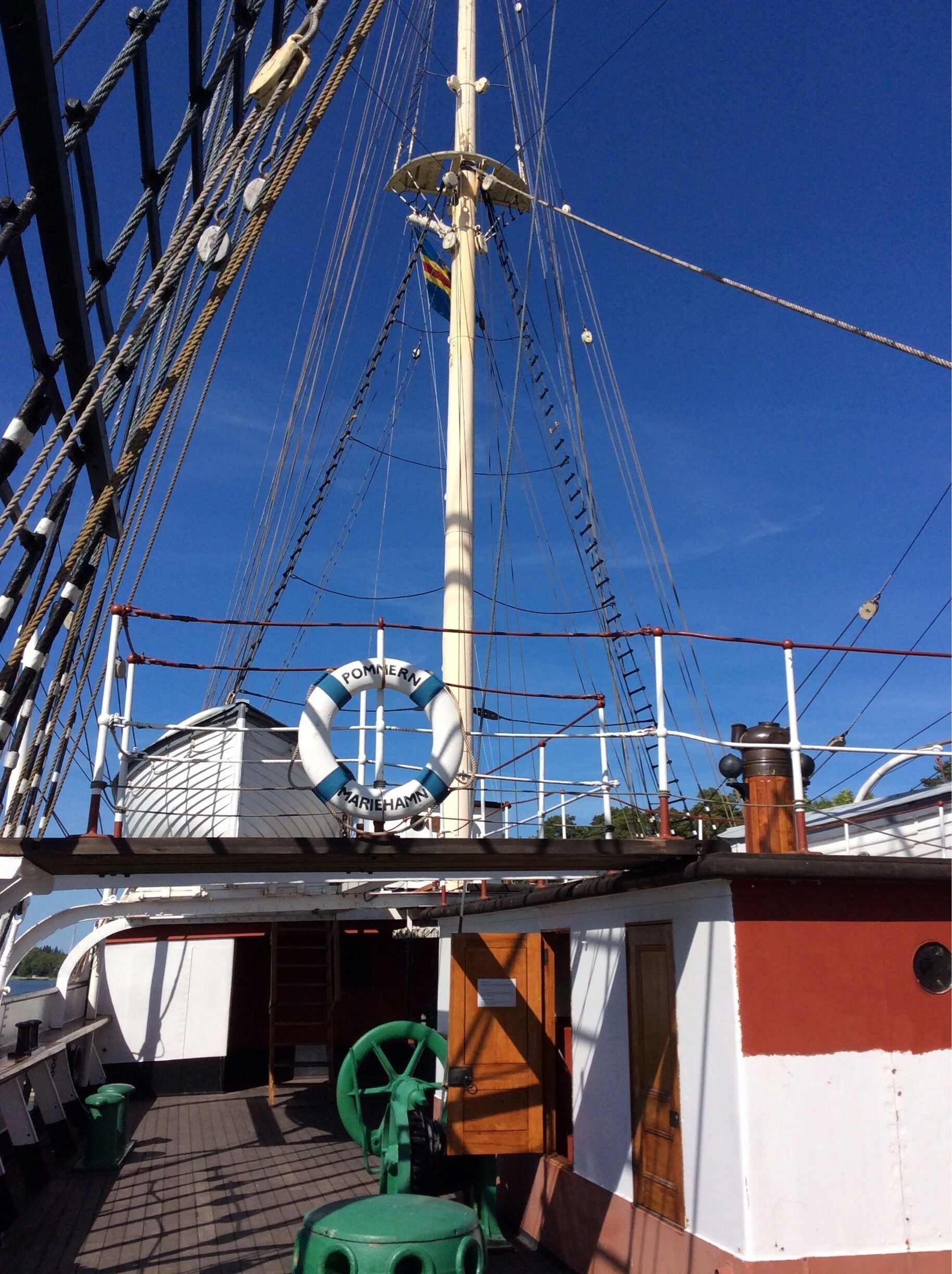 The M/S Pommern was one of the world's last cargo sailing ships. Built in Germany, it sailed all over the world until WW2 and is now anchored permanently as a museum ship in Mariehamn, Åland.