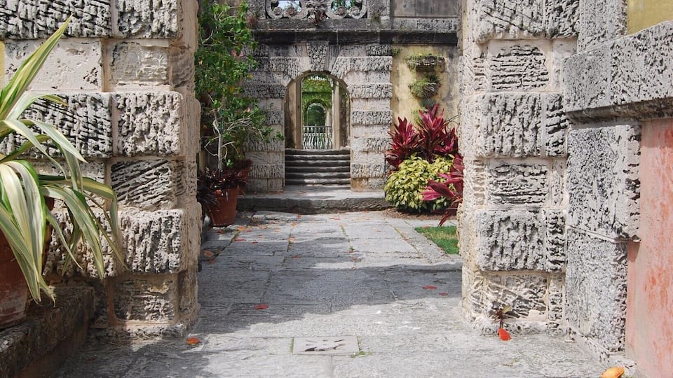 Vizcaya is an estate that was built in the early 1900’s by James Deering. He was inspired by European architecture, specifically Italian villas, but also wanted to include traditional Florida history and materials in his home. The unique mix of European and Floridian design is so interesting and beautiful. As we drove through the gates, we felt as if we stepped out of Miami and into a totally different world. We were in awe that this estate sat literally a mile down the road from the renown skyline, bikinis, and bars of Miami.
It is open every day from 9:30 - 4:30 except on Tuesdays when it is closed. It is $18 dollars for adults, $10 for students, and $6 for children. It is worth every penny!