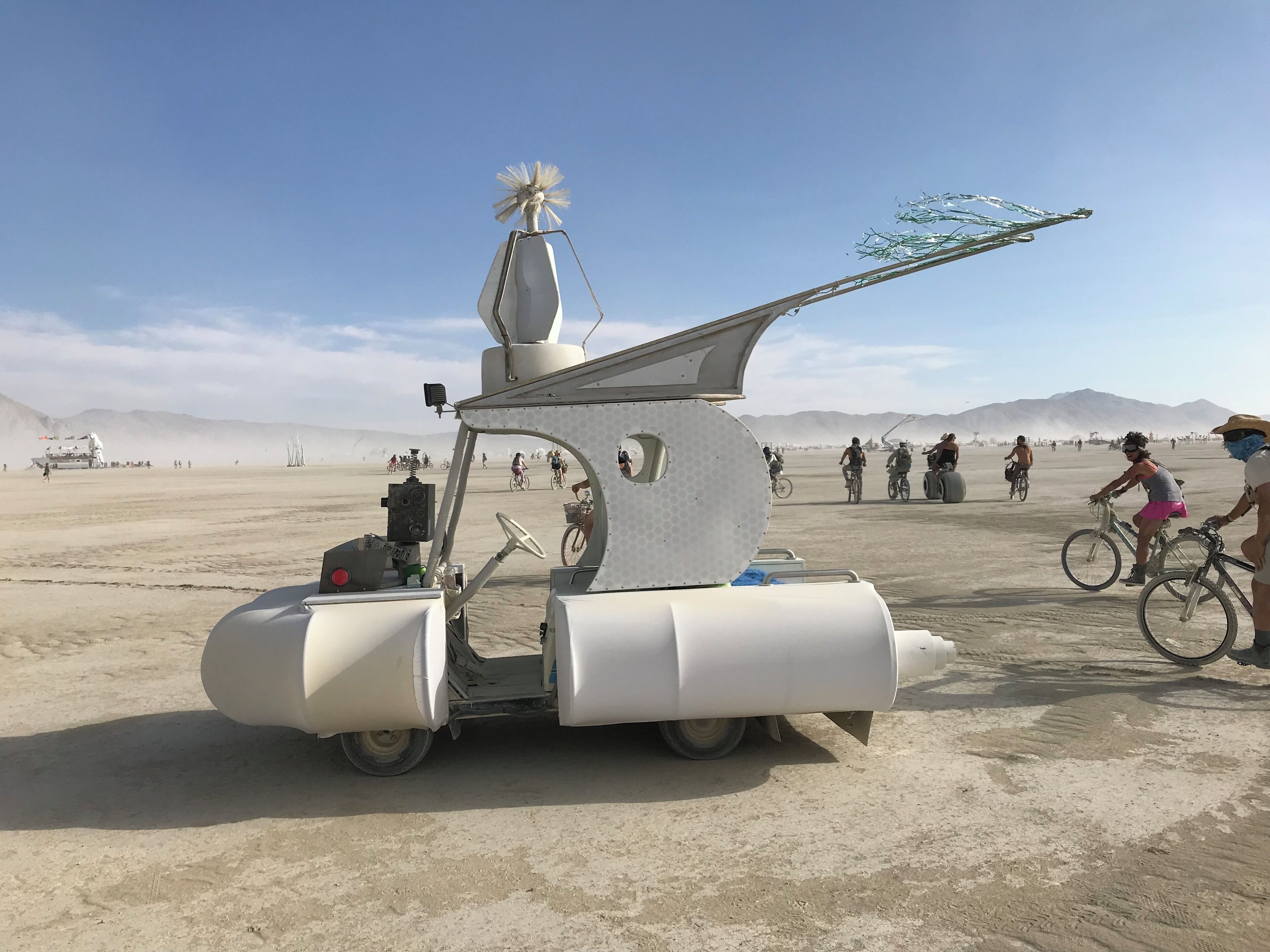 Morning traffic in Black Rock City. 