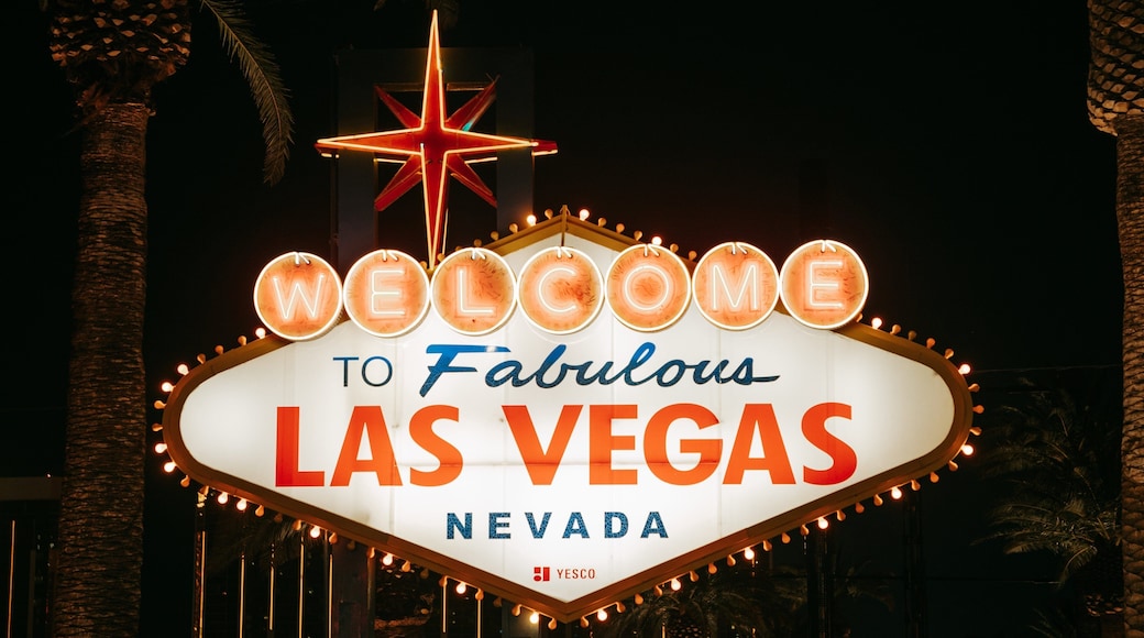 Nevada showing night scenes and signage
