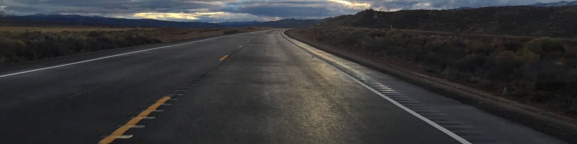 Beautiful desert scenery driving through Nevada.