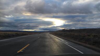 Beautiful desert scenery driving through Nevada.