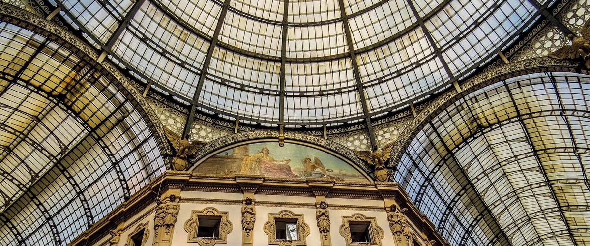 Galleria Vittorio Emanuele II in Milan, Italy. It is one of the world's oldest shopping malls.