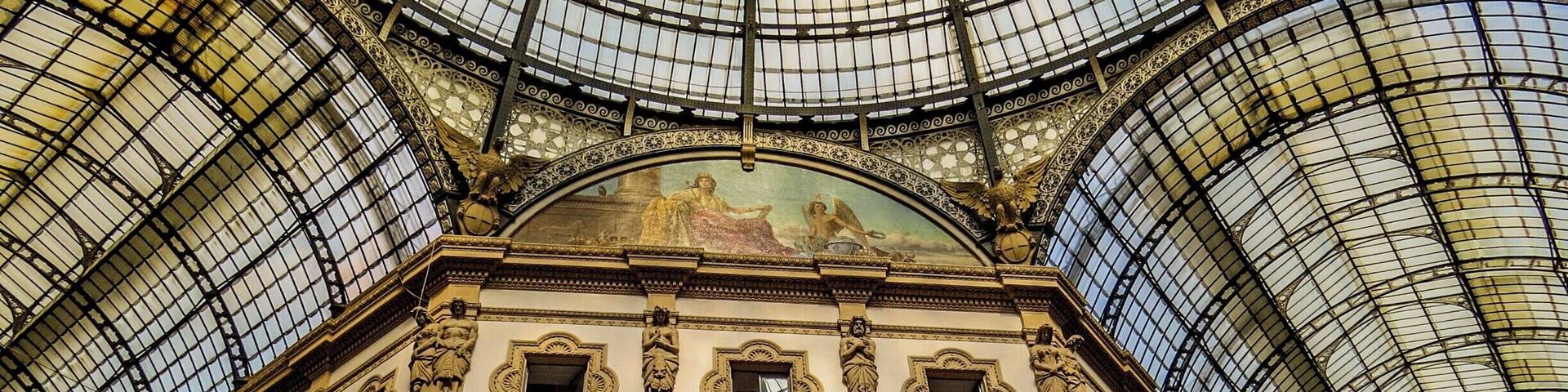 Galleria Vittorio Emanuele II in Milan, Italy. It is one of the world's oldest shopping malls.