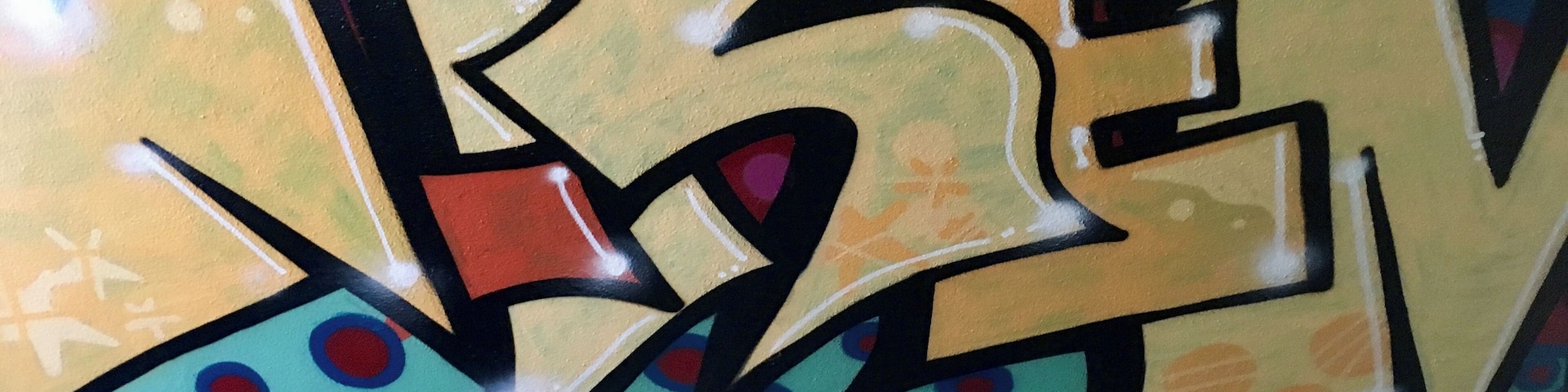 Graffiti inside the hotel nice and colourful