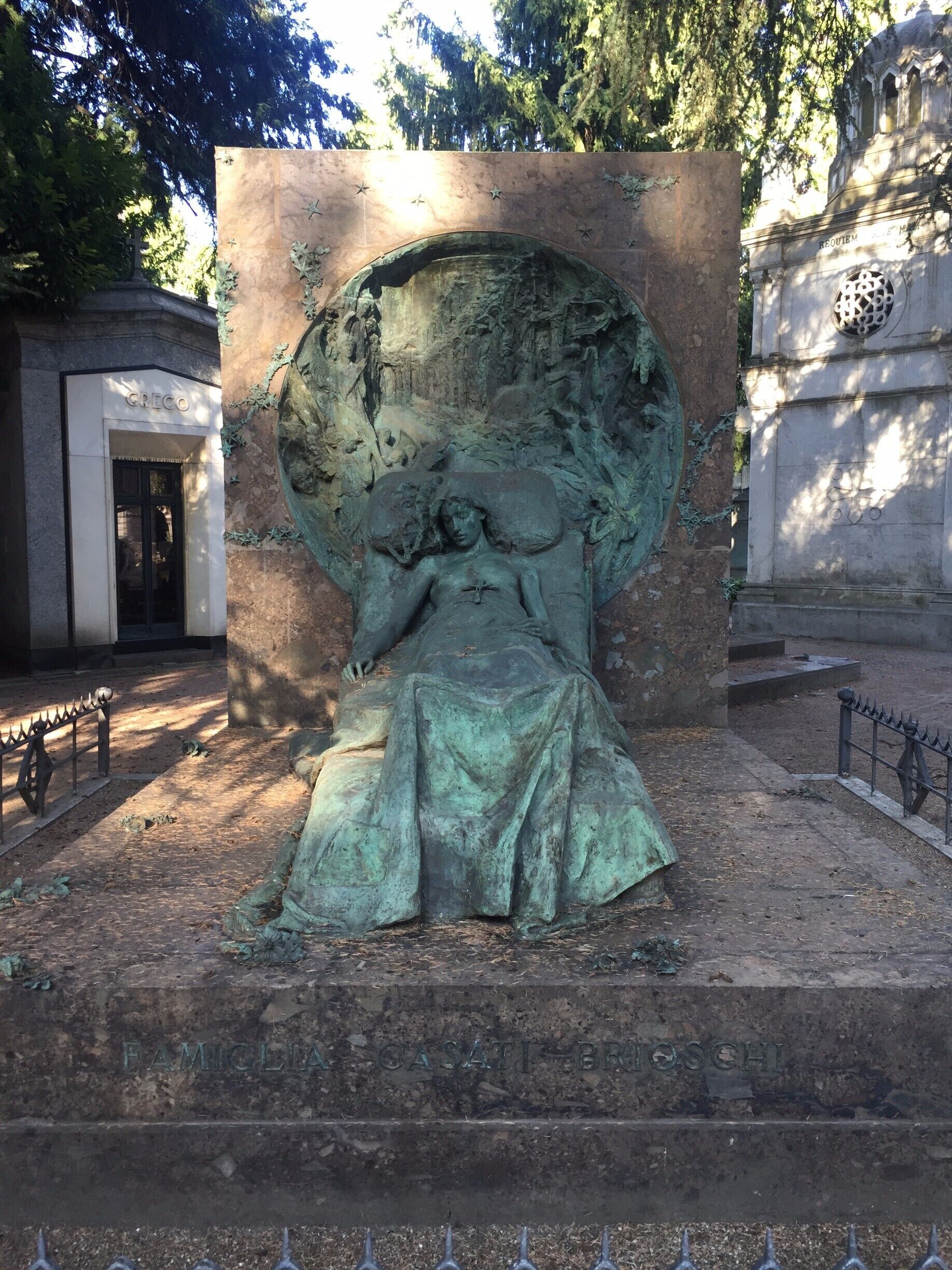 If you are visiting Milan and you want to take a break from all the touristy things that other people are doing (like the Duomo) you have to come to the Cimitero Monumentale for a few hours.

Many of the monuments are for artists and architects and so are very well designed and ornate and beautiful. They are truly works of art that make you wonder about the history behind each headstone. 


www.visa-vis.com

#milan #milano #cemetery #sculpture #italy #offthebeatentrack #mustvisit #thisisitaly