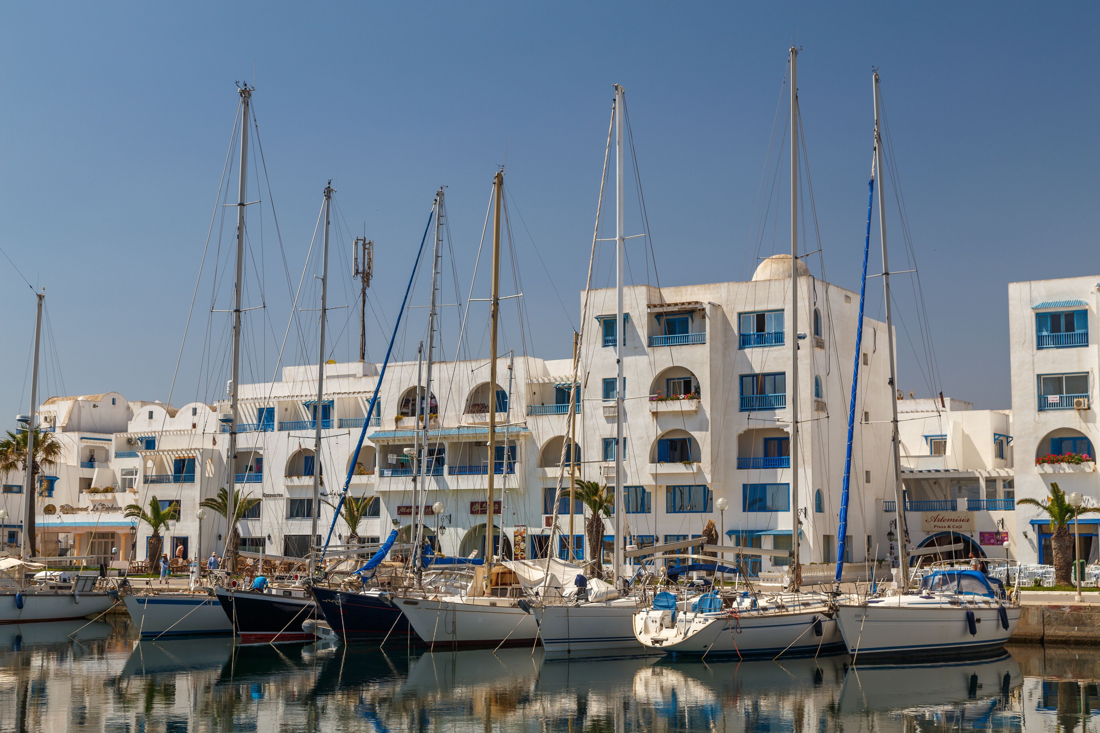 MONASTIR / TUNISIA - JUNE 2015: Touristic harbour with yachts in Monastir, Tunisia