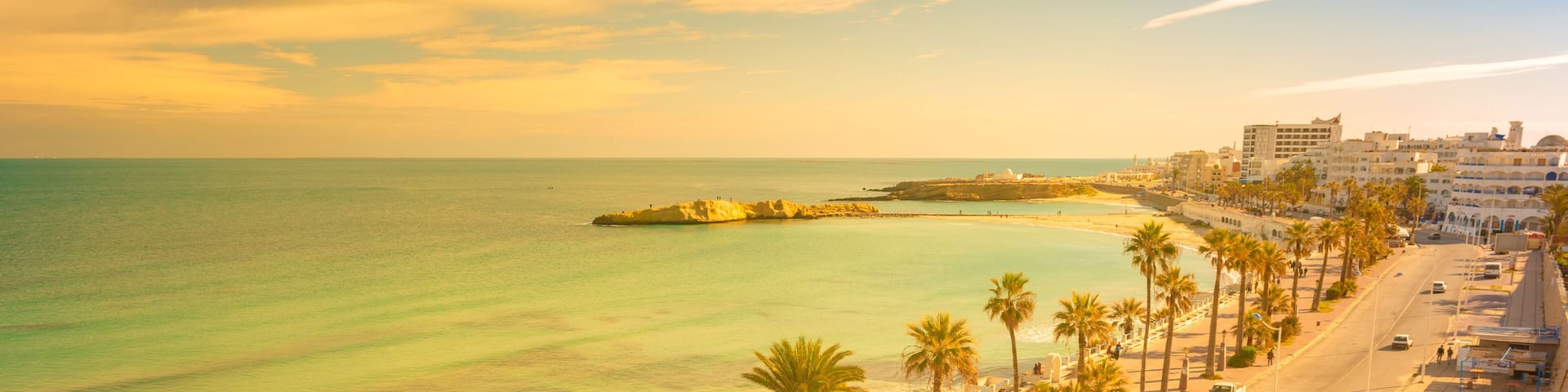 Monastir in Tunisia is an ancient city and popular tourist destination on the Mediterranean Sea.