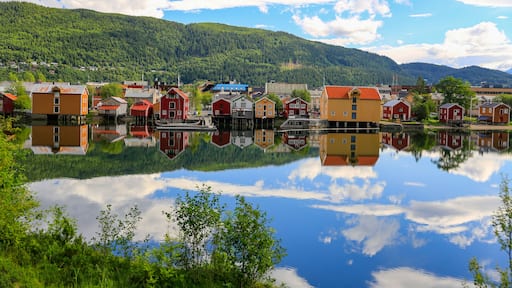 Old part of Mosjoen city in Northern Norway