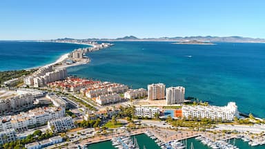 Aerial view of marina in the spanish town of La Manga