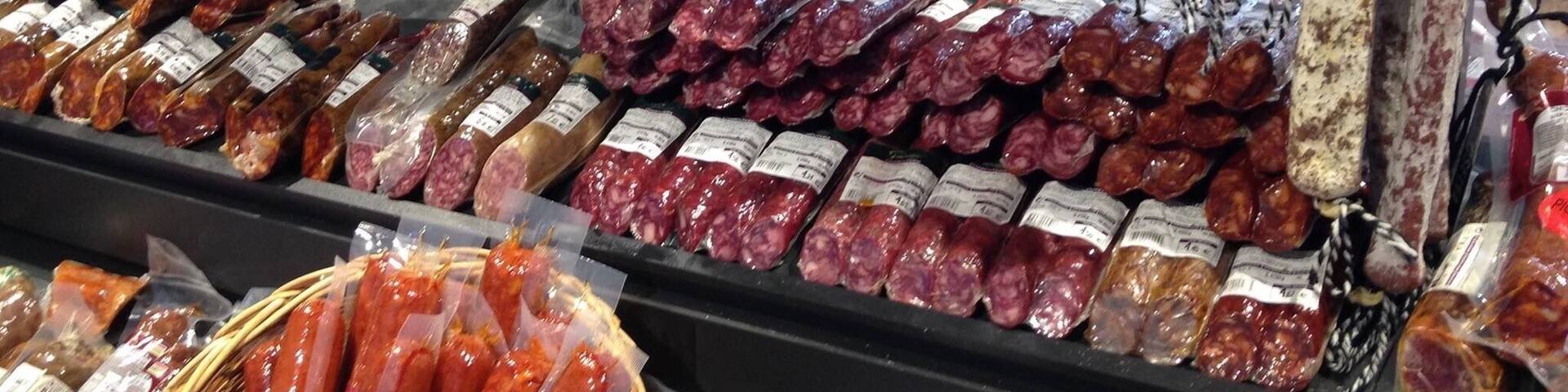Such a variety of sausage meats and this is the supermarket! Spain does this best. #foodiefinds