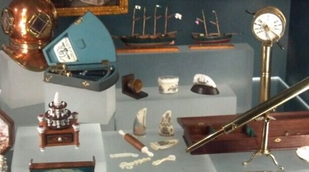 Tiny nautical exhibit. The entire case is less than 12 inches by 12 inches