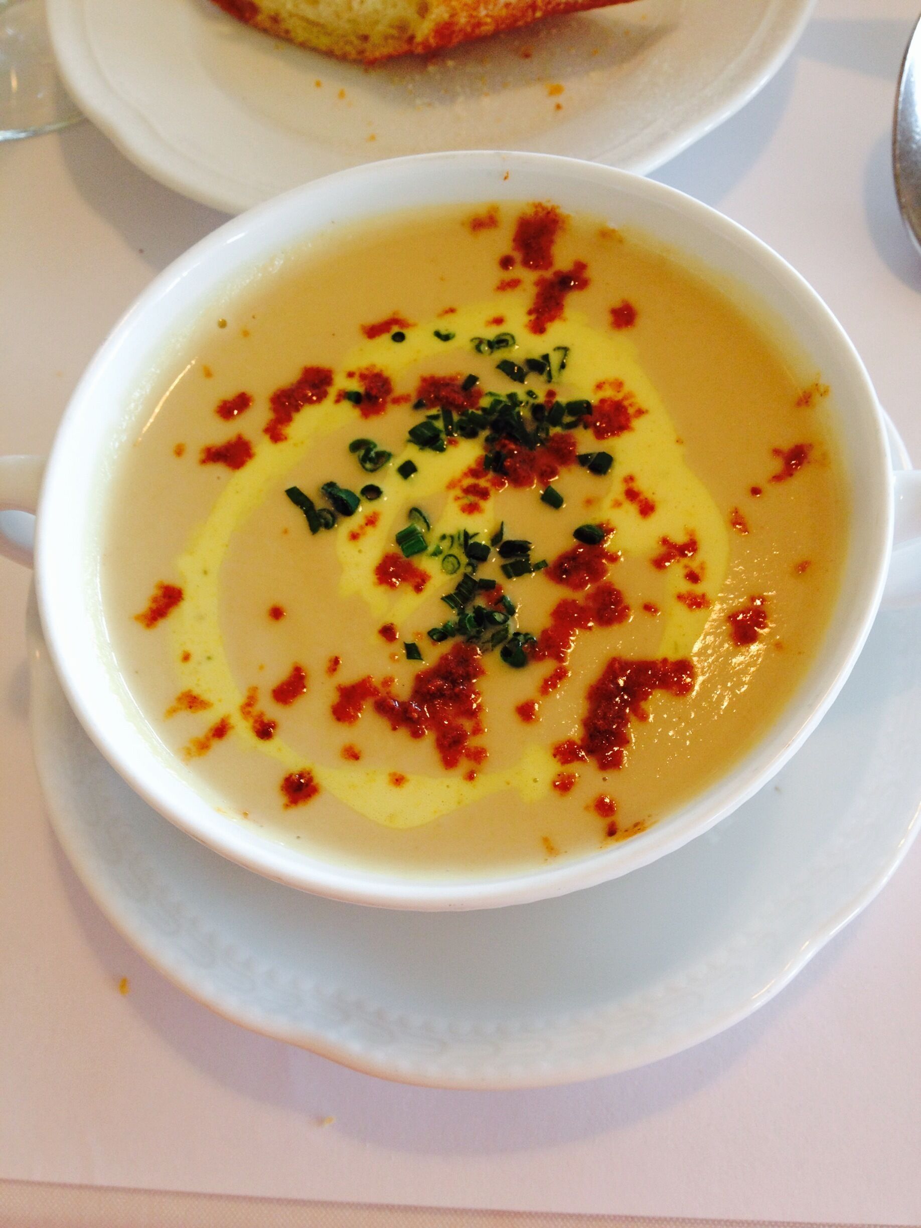 Cauliflower soup, lake park bistro.