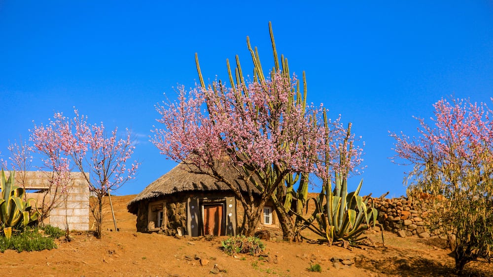 Traditional hut in Malealea, Lesotho