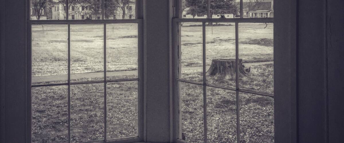 This pic taken from inside the officers' quarters at Fort Stanton.