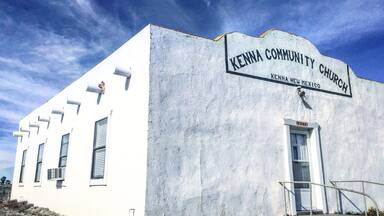 Kenna Community Church. Kenna, New Mexico. Rustic Old Church. Don't Blink.