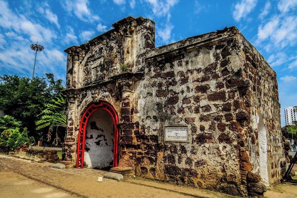 A Famosa in Malaca. It´s the only remaining part of the ancient fortress of Malaca built by Alfonso D´ Alboquerque.