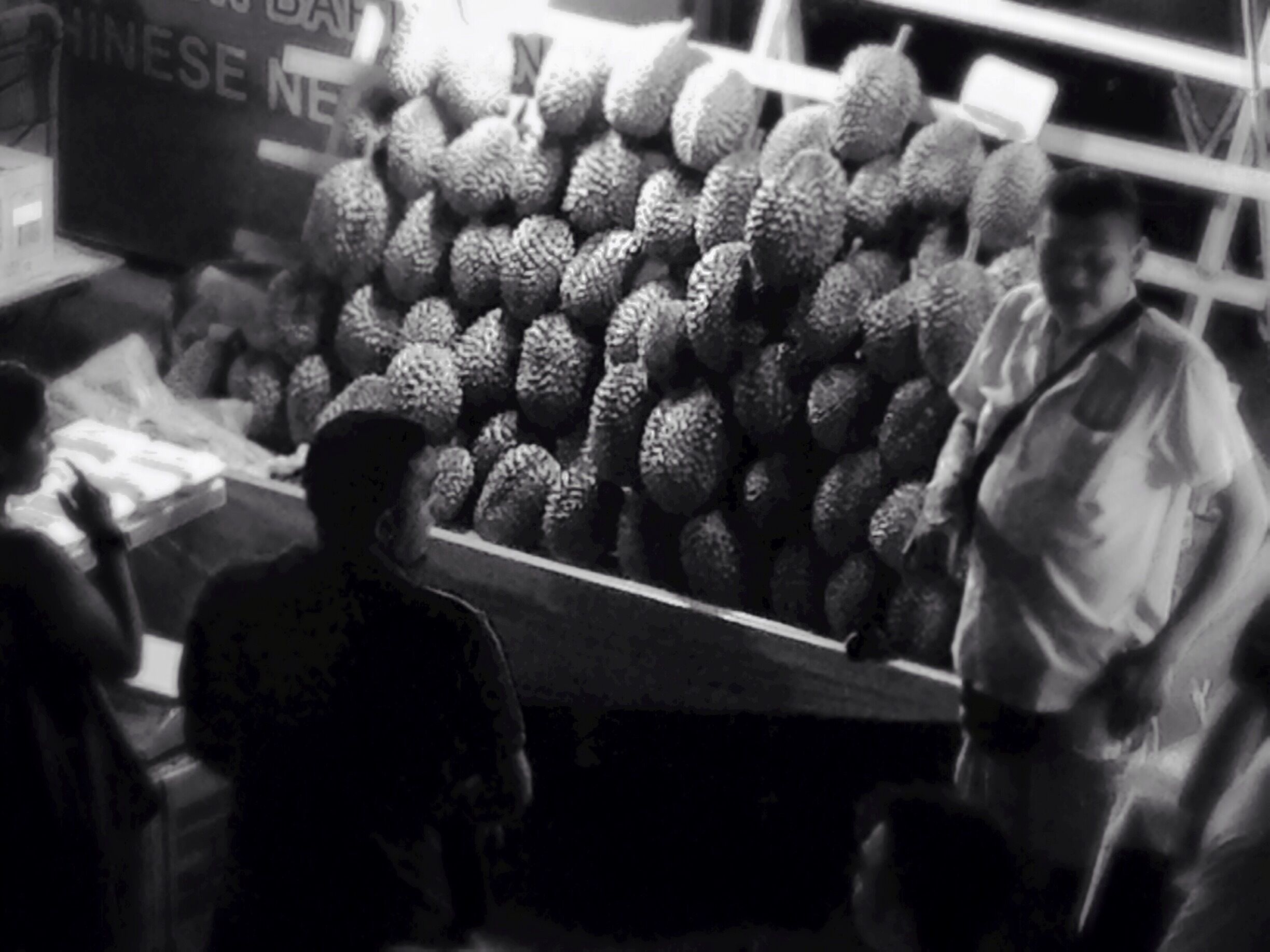 #market durians, a favorite fruit despite its pungent smell. 