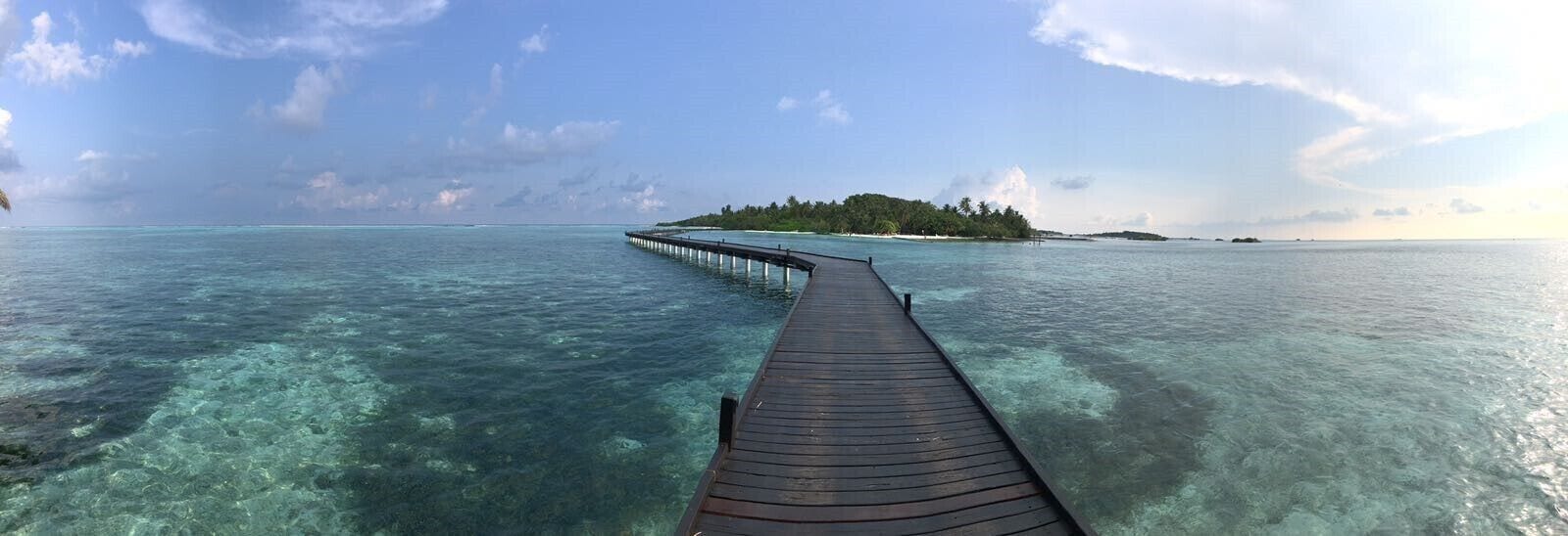 #LifeAtExpedia

Beautiful Adaaran Select Hudhuranfushi resort in stunning Maldives. 

After proposing to my now fiance (she said yes!) we had the privilege of sleeping in the over water bungalows. 

This was our view walking back to the island each day with sharks passing beneath 