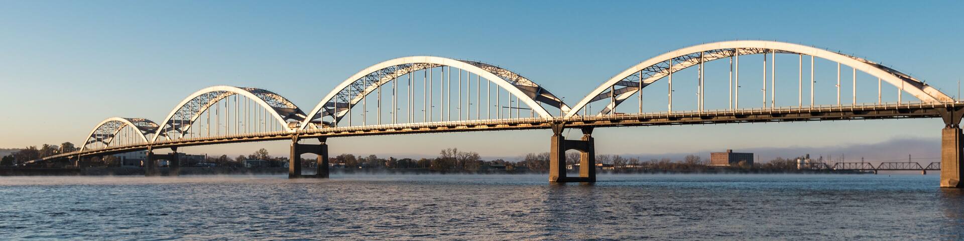 Centennial Bridge Crosses the Mississippi River