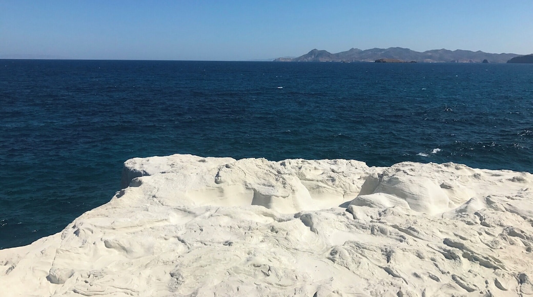 Sarakiniko beach on Milos Island is made of volcanic rock shaped from the sea. The caves, shapes, and the inlet beach below make this a must see.
Stop by Mandrakia the small fishing village down the road for some of the best, fresh seafood after you beach day. You won't regret it!
#lifeatexpedia