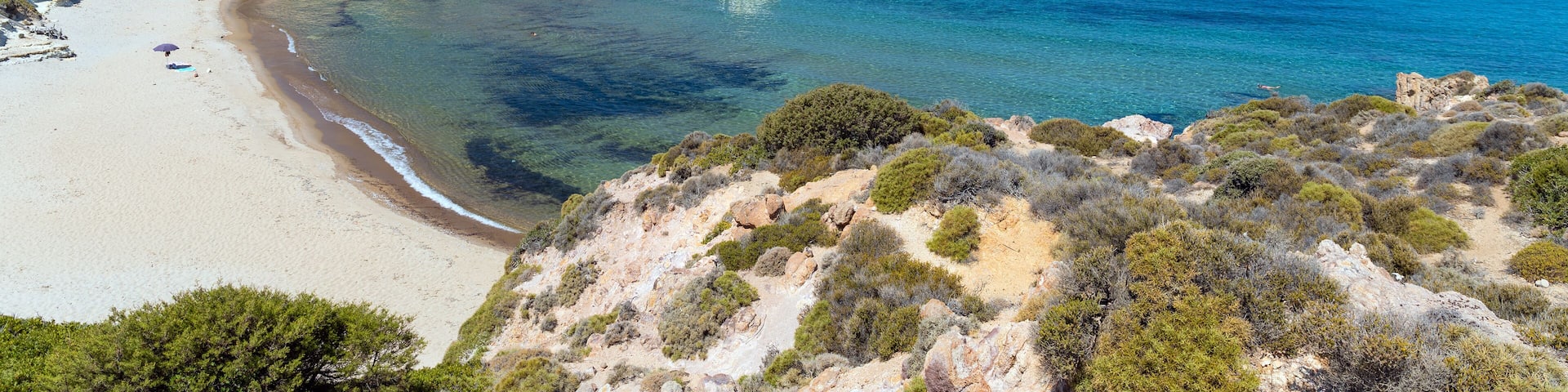 Ammoudaraki beach in Milos island, Cyclades, Greece.; Shutterstock ID 1308800284; Purchase Order: SP-2478; Order Number: Hotels.com Go Guides; Client/Licensee: Hotels.com Mohamad Najib; Job: Go Guides