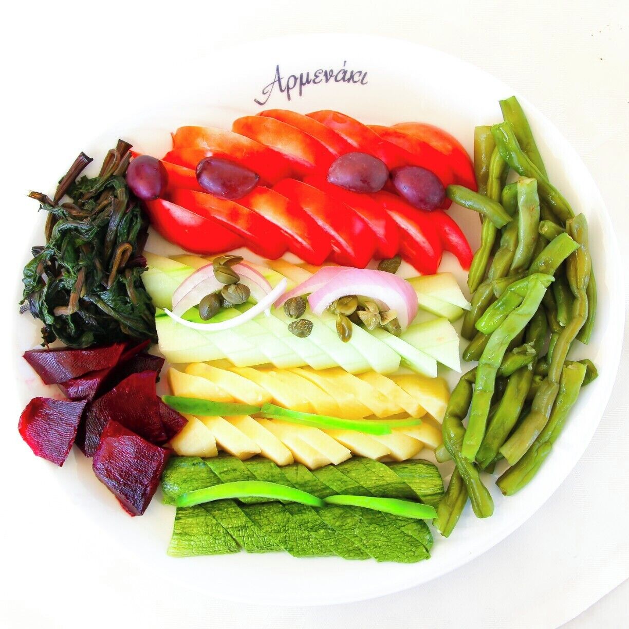 Fresh veggies galore at Armenaki in Milos, Greece. I loved the presentation! 