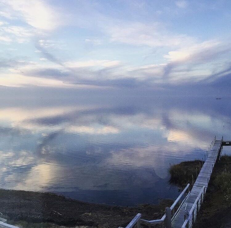 Reflection of the sky off the water, right outside our hotel in OBX 