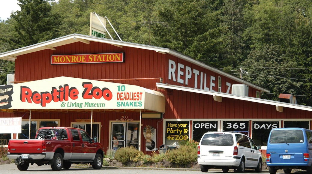 Monroe featuring zoo animals and signage