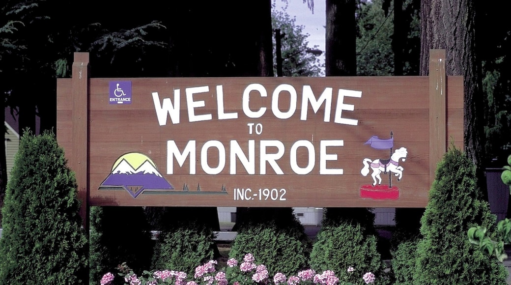 Monroe montrant signalisation et fleurs