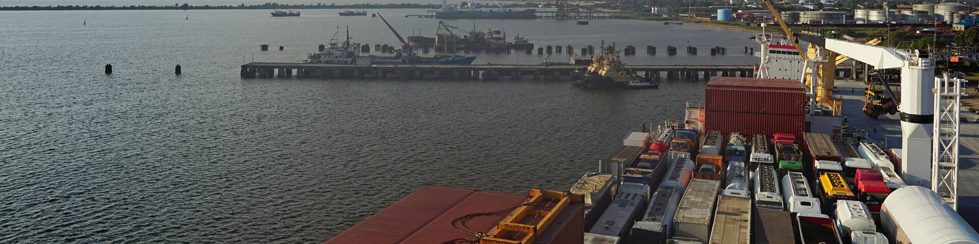 aerial view of monrovia the harbour of liberia