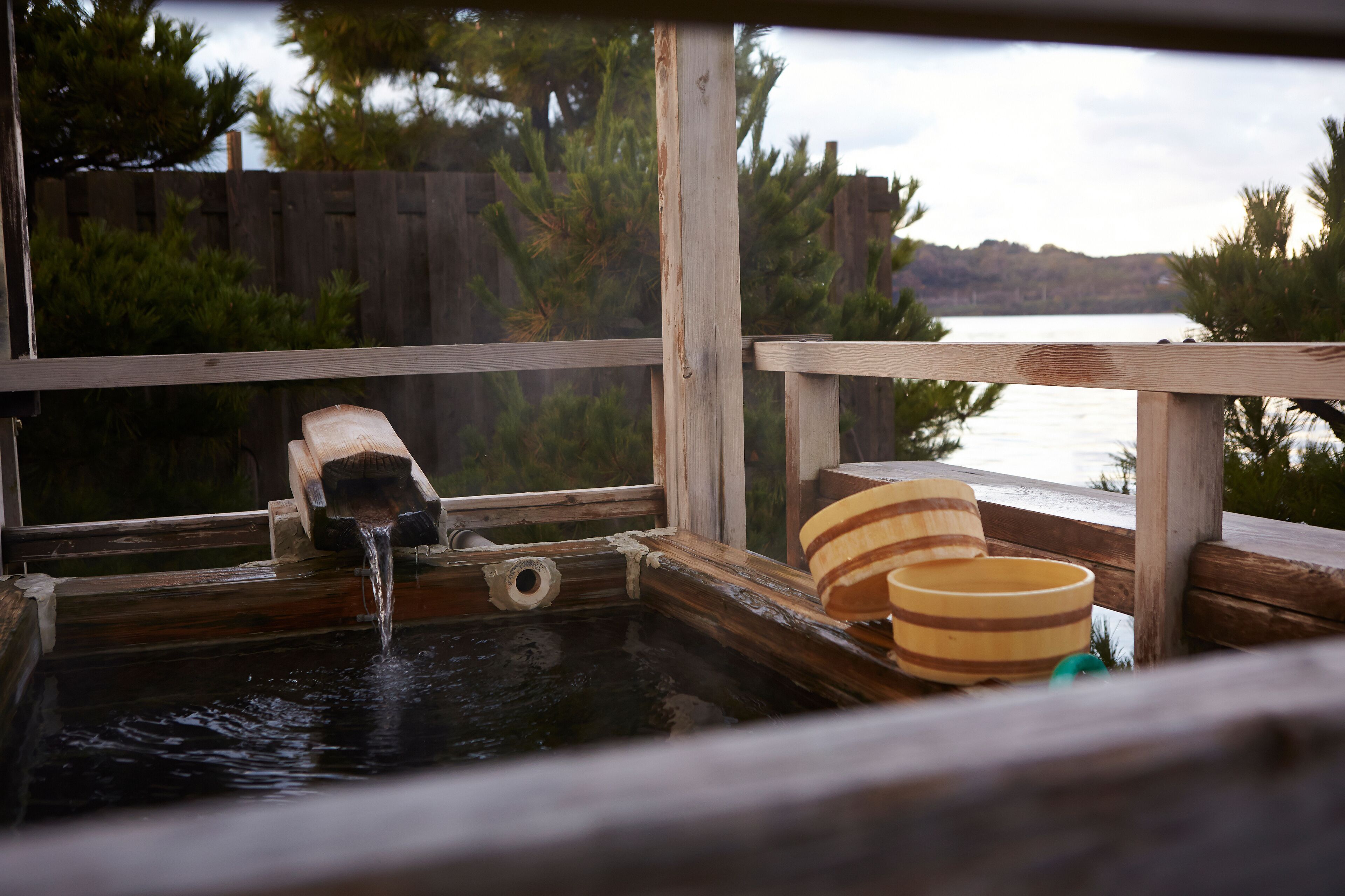 Japanese open air hot spring 