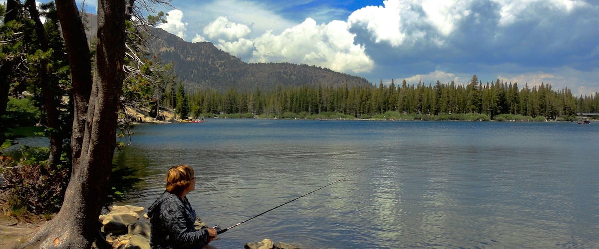 A relaxing day of fishing was spent on the shore of Lake Mary, one of the more than 15 lakes in the Mammoth basin. During the summer weekend, we also paddle boated on the lake, took a gondola ride to the top of Mammoth Mountain (About 12,000 feet high), and hiked to Devil's Postpile National Monument. Other places visited close by were the tuffs at Mono lake and the gold rush ghost town of Bodie.
#GreatOutdoors.
#Trovember