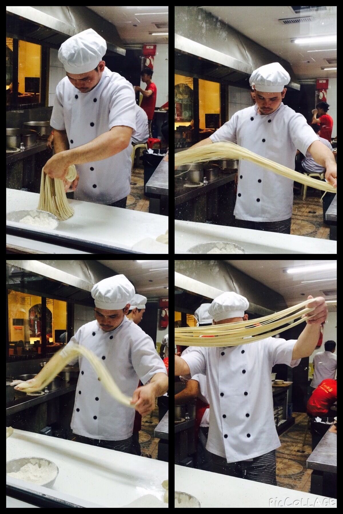 This...hand-pulled noodles. Fresh ones made upon order and prepared in front of you. Located in China town area in Manila. 