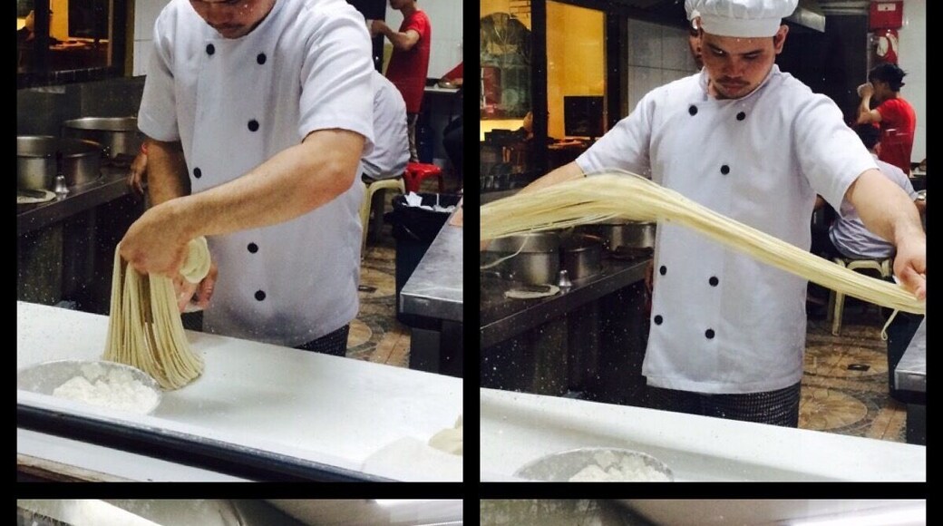 This...hand-pulled noodles. Fresh ones made upon order and prepared in front of you. Located in China town area in Manila.