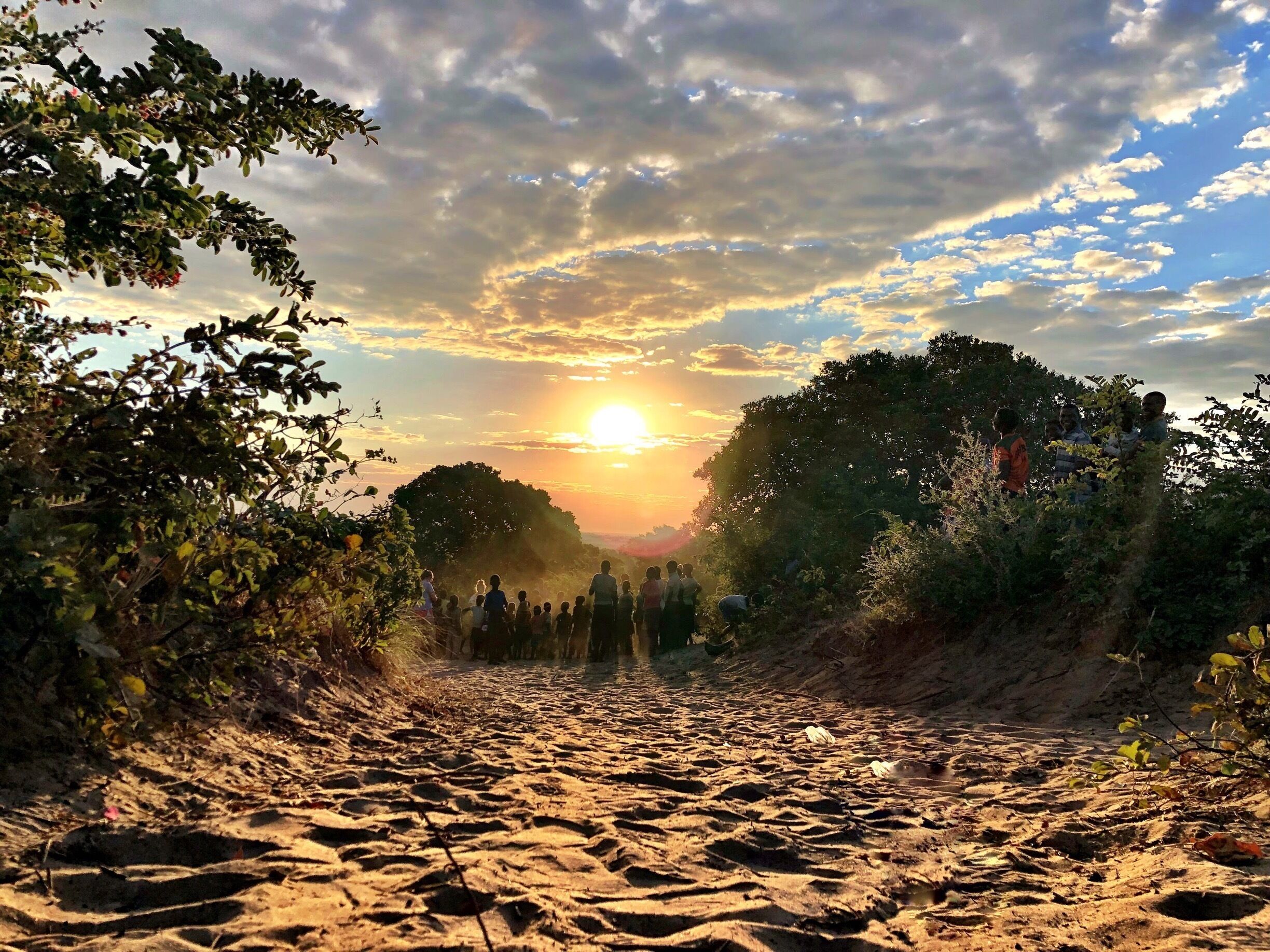 Children playing on the Barotse Flood Plain at sunset #greatoutdoors