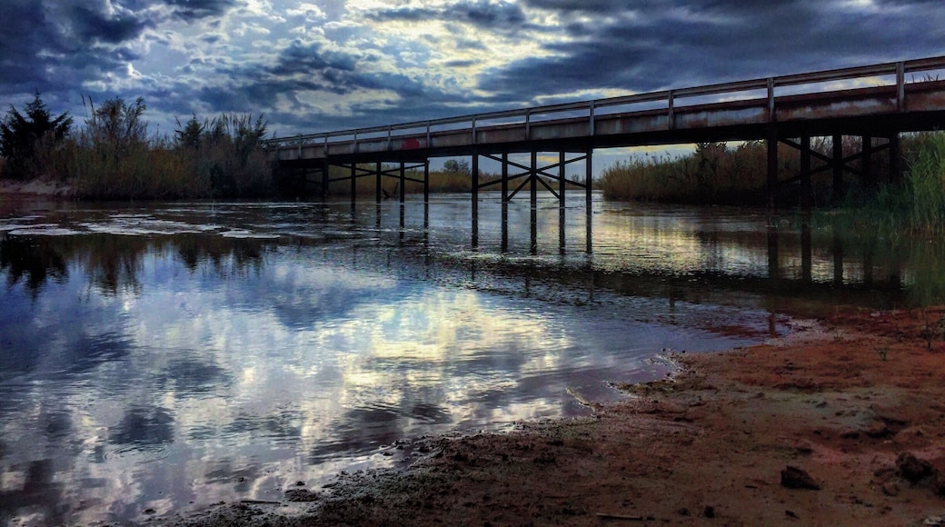 North of Durham you will find this old bridge, the only way to cross the Canadian for miles in any direction. Look to the west and you will see the scenic Antelope Hills.