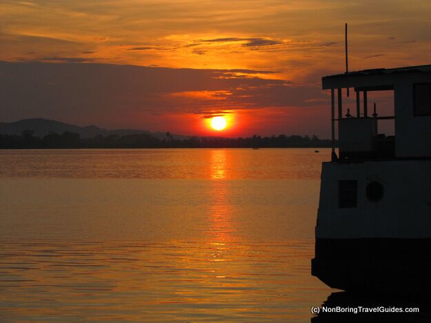 As we came out of a restaraunt - the sun melted into the river. I mean that literally - it was about 90% humidity and around 30C - and this was supposed to be the cool season! 

http://www.bubblews.com/news/2071860-moulmein-mawlamyline-sunset-myanmar-burma