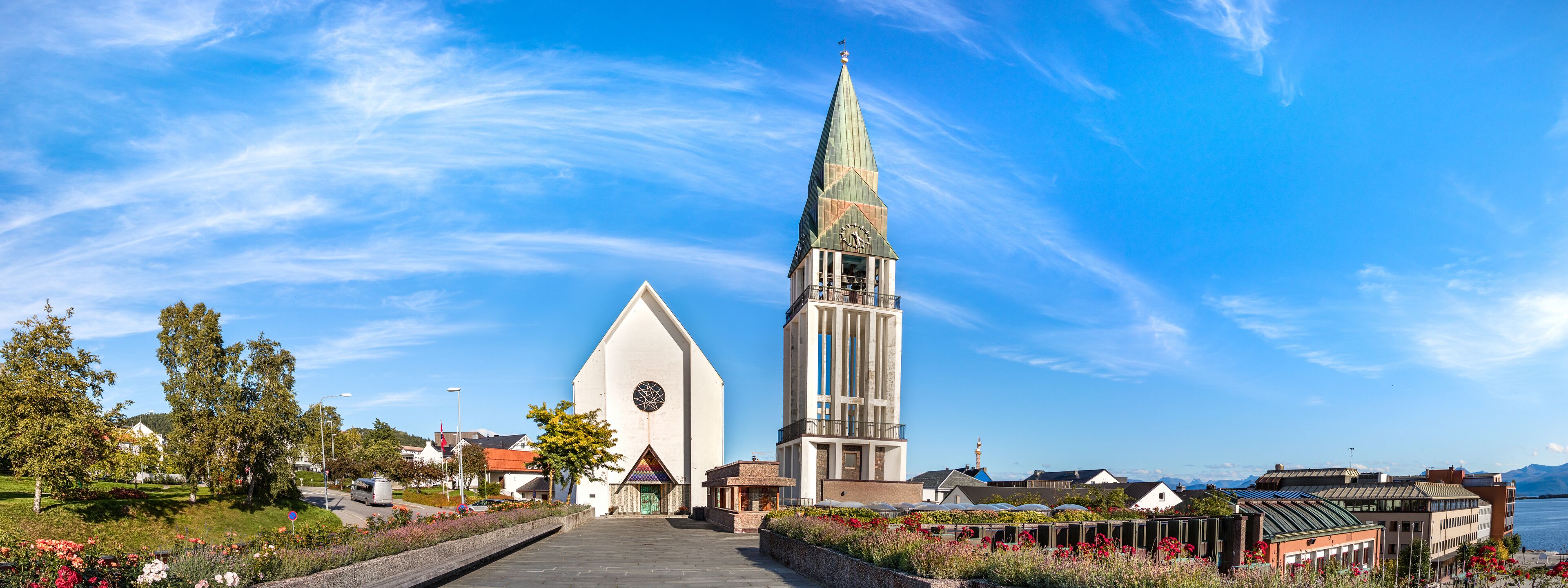 Panoramic view the Molde Domkirke, the Cathedral of Molde, Norway.