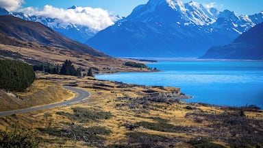 Travelling #ontheroad through NZ no trip is complete without taking this road along Lake Pukaki through to Mount Cook Village, an amazing spot for hiking or just relaxing in the hotel with amazing views of the mountains.