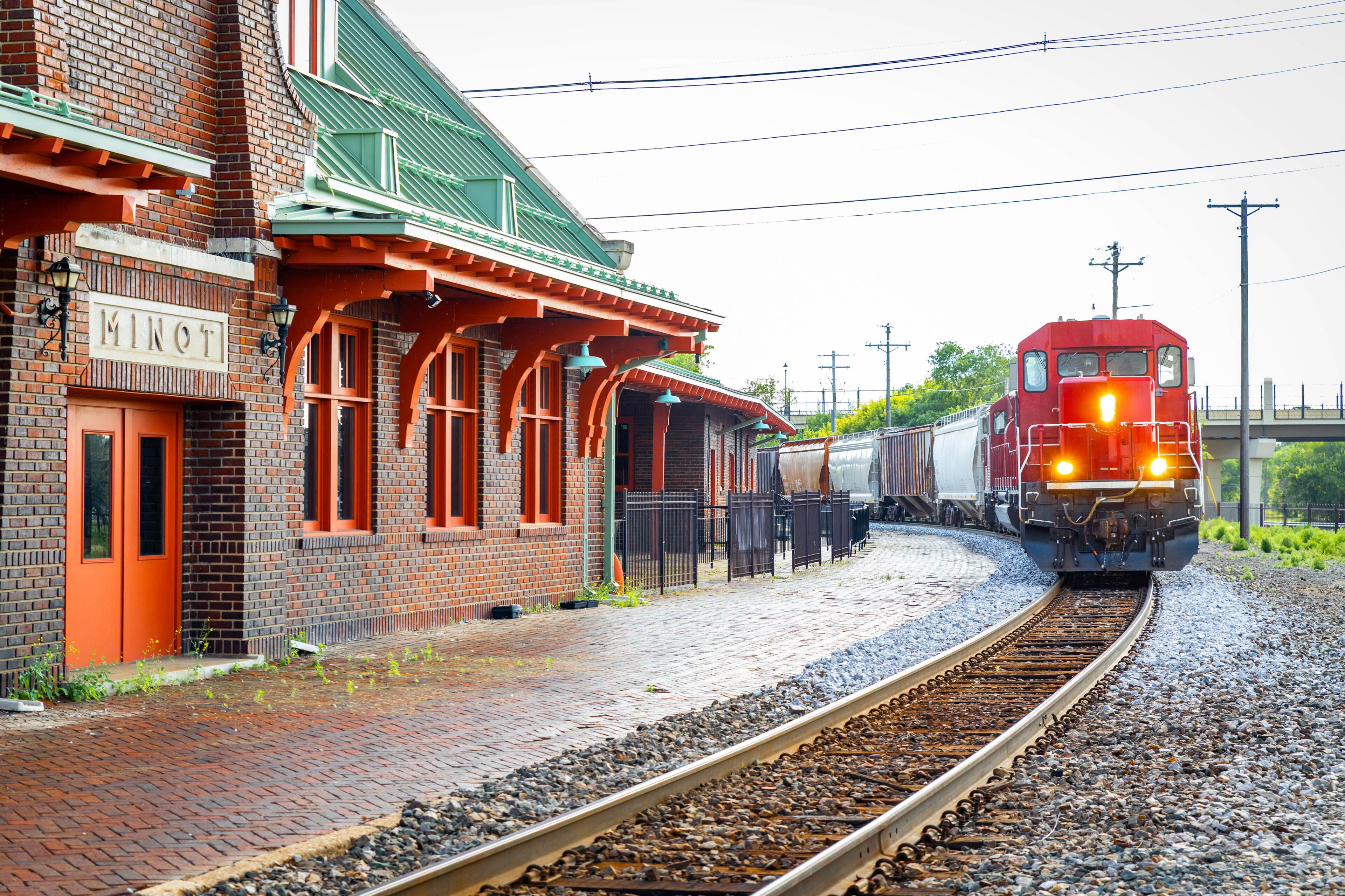 Commercial Red Freight Train Close-Up