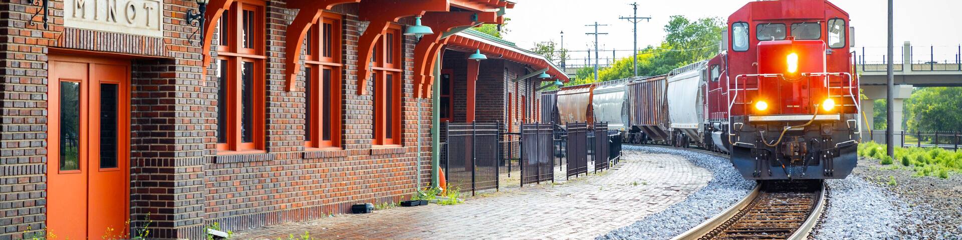 Commercial Red Freight Train Close-Up