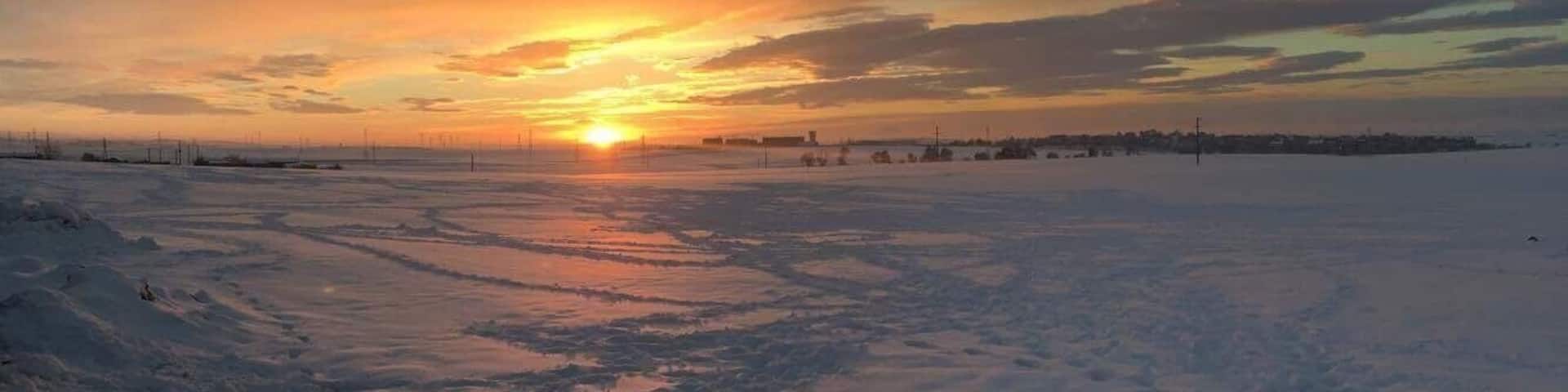After a snowy night! #nature #snow #cold #sunset #horizon